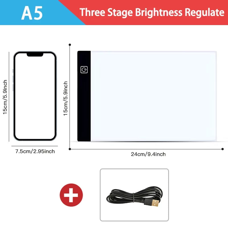 A3/A4/A5 3-Level Dimming Led Drawing Copy Pad Board Children'S Toy Painting Educational Kids Grow Creative Gifts for Children