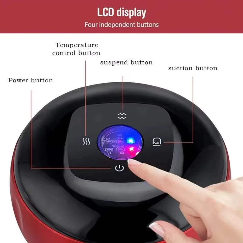 Smart Electric Vacuum Cupping Massager – Heating & Scraping for Back, Neck & Arms Cupping Therapy
