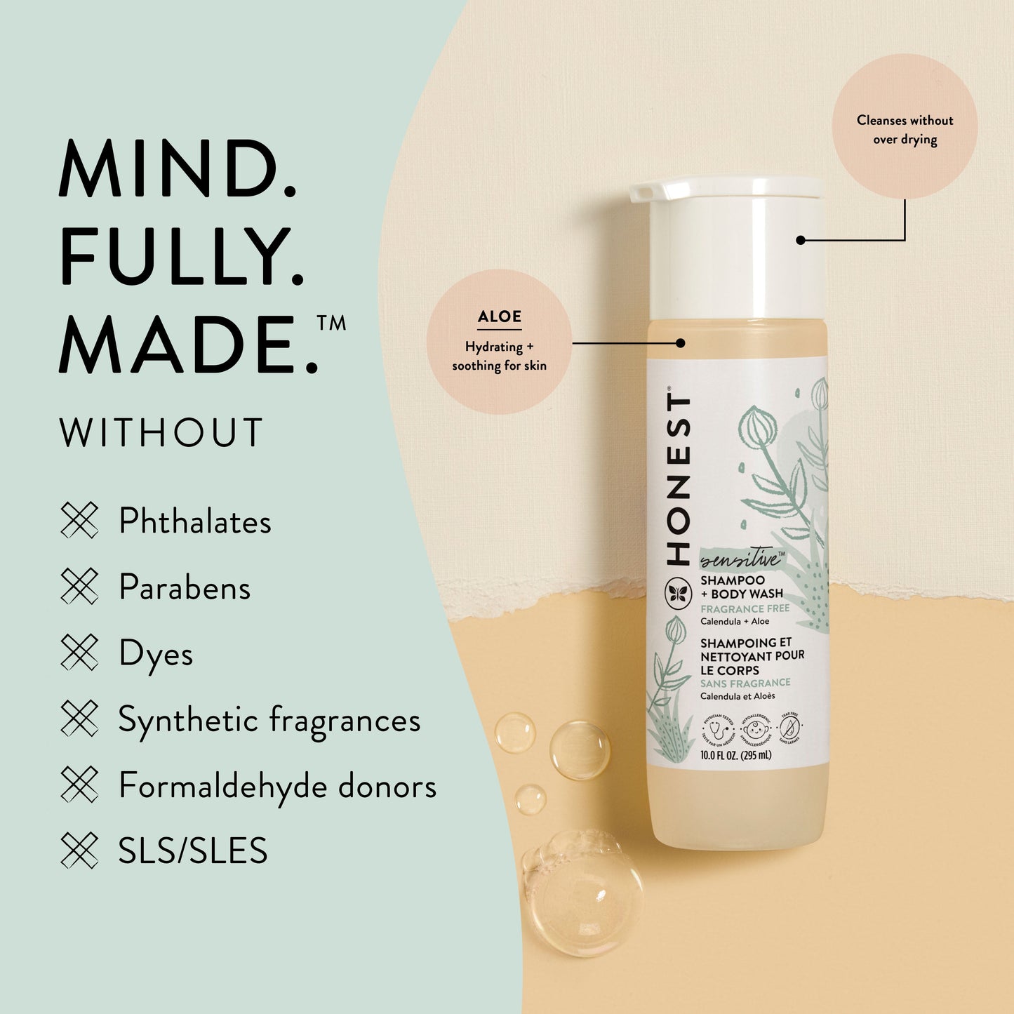 Sensitive Shampoo and Body Wash Fragrance Free 10 Fl Oz