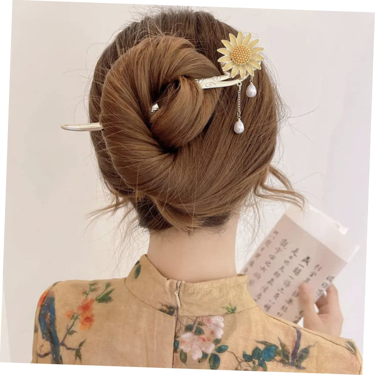 Daisy Hair Accessory Vintage Hair Accessories Sunflower Hair Clip Hair Ornaments for Women Japanese Hair Chopsticks Sunflower Hair Dangle Hair Pin Dangle Hair Sticks Walk Wild
