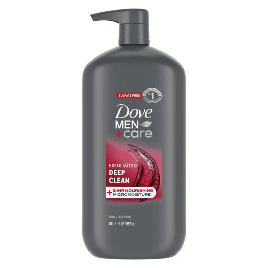 Exfoliating Deep Clean Face & Body Wash for Men Citrus + Cedarwood, 30 Oz