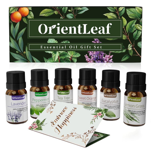 Essential Oils Set with Greeting Card, Gift Sets for Women, 100% Pure Essential Oil for Diffuser, Aromatherapy, Sleep, Massage & DIY